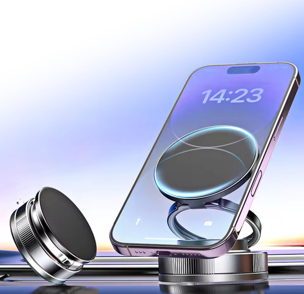 supporto per smartphone magnetico con ventosa
