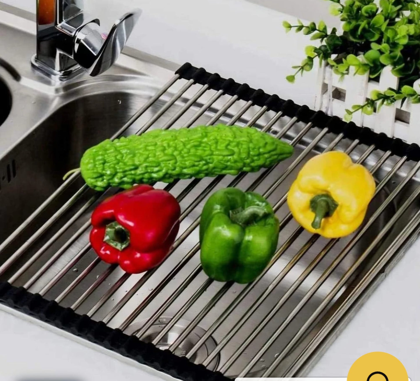 Scolapiatti arrotolabile per lavello