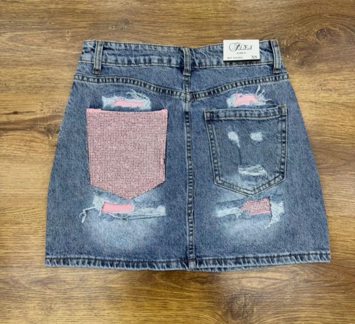 Gonna jeans tasca pink