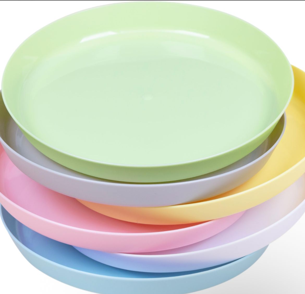 SET 6 pezzi piatti in plastica multicolor