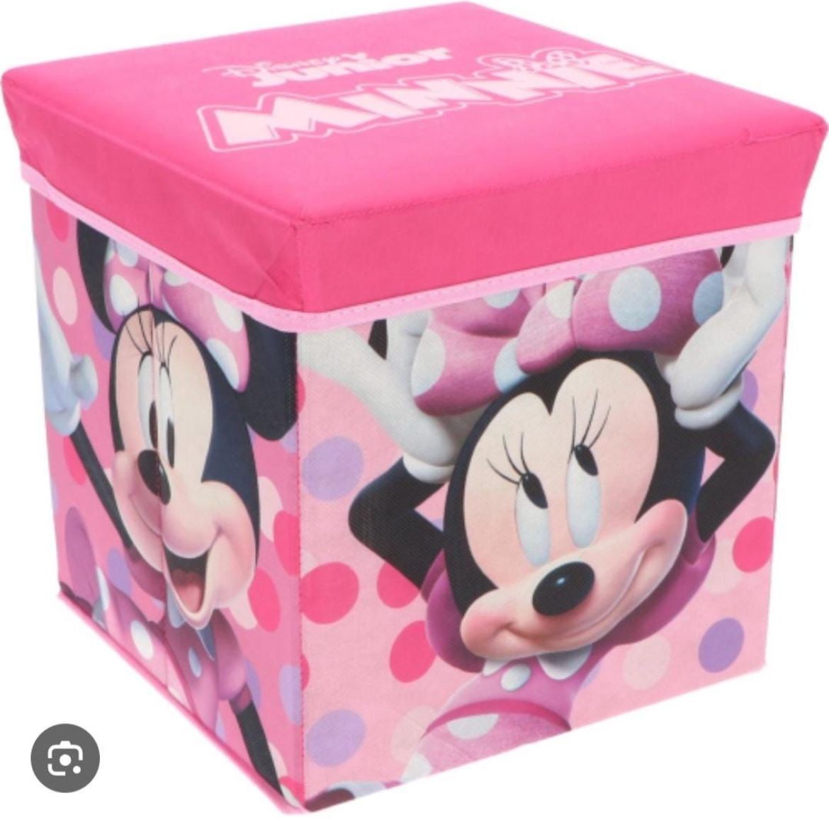 pouf contenitore pieghevole di Minnie Mouse e Barbie