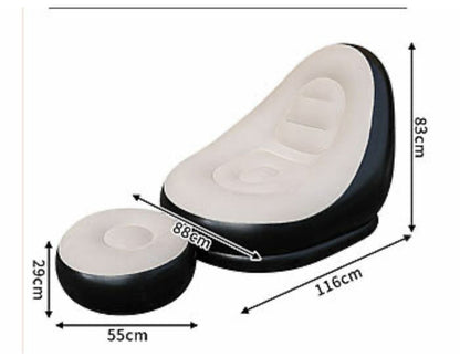 Avelin Deluxe Lounger poltrona gonfiabile con sgabello