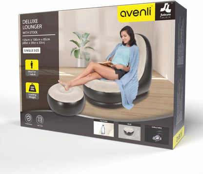 Avelin Deluxe Lounger poltrona gonfiabile con sgabello