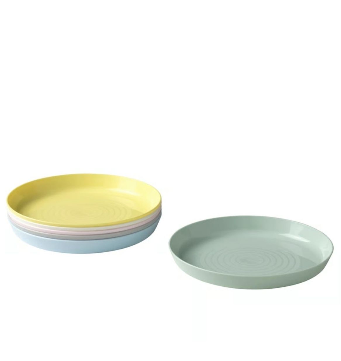 SET 6 pezzi piatti in plastica multicolor