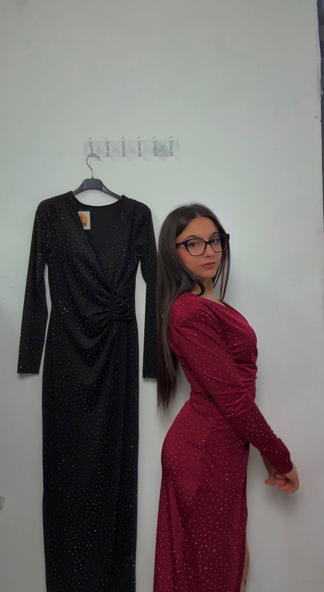 Vestito lungo brillantinato