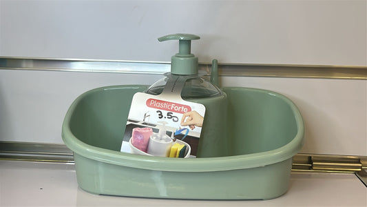 dispenser sapone + porta spugne