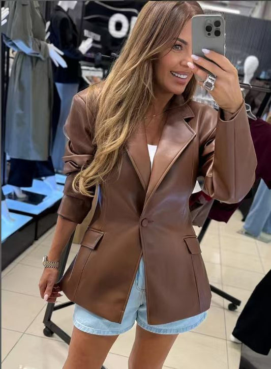 Giacca in simil pelle