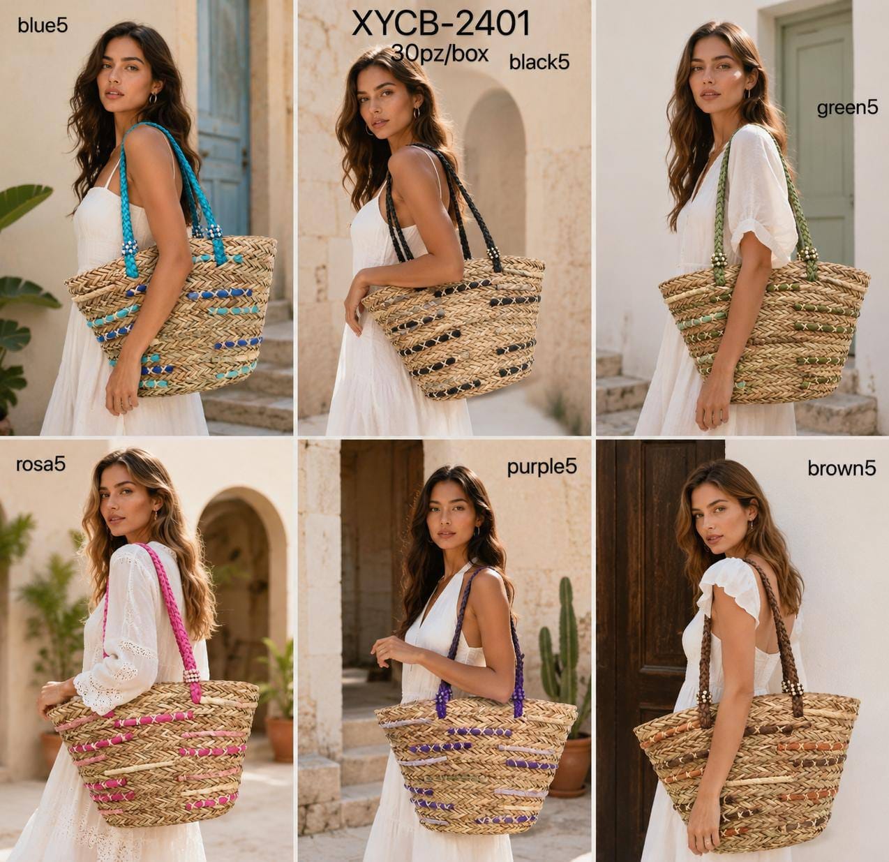 Borsa in paglia rigida
