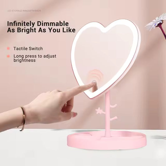 Specchio cuore a led